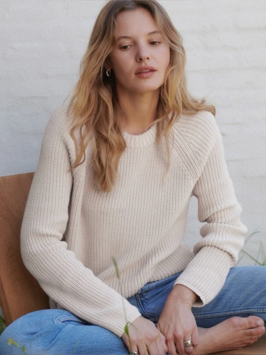 Jenni Kayne Sweaters - Jenni Kayne Cotton Fisherman Sweater Ivory
